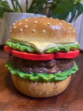 Boston Warehouse Whimsical Burger Vintage Tick Tock Kitchen Timer